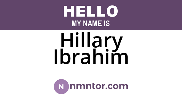 Hillary Ibrahim