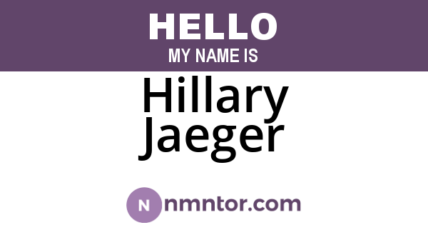 Hillary Jaeger