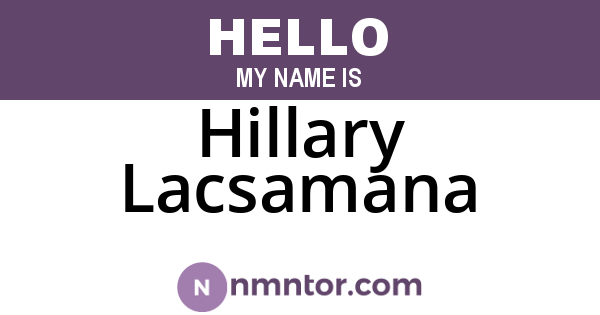 Hillary Lacsamana