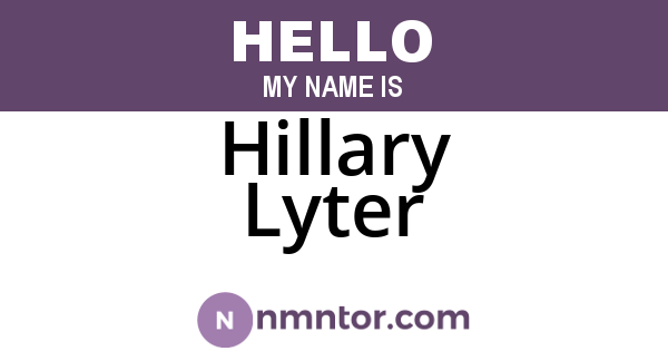 Hillary Lyter