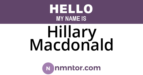 Hillary Macdonald