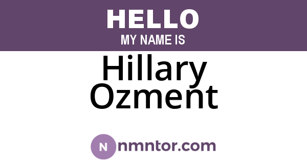 Hillary Ozment