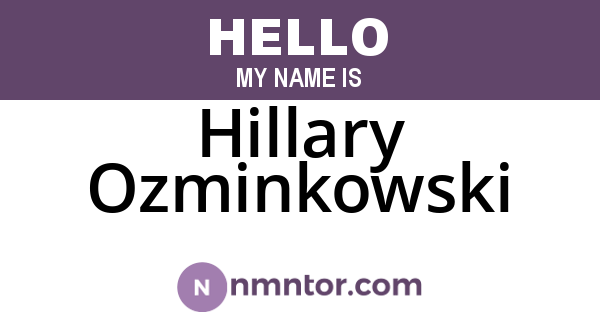 Hillary Ozminkowski