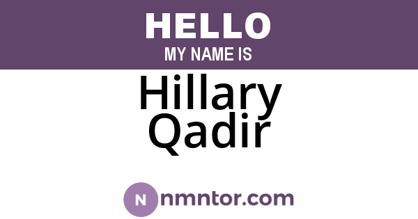 Hillary Qadir