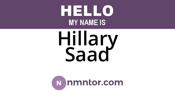 Hillary Saad