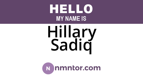 Hillary Sadiq