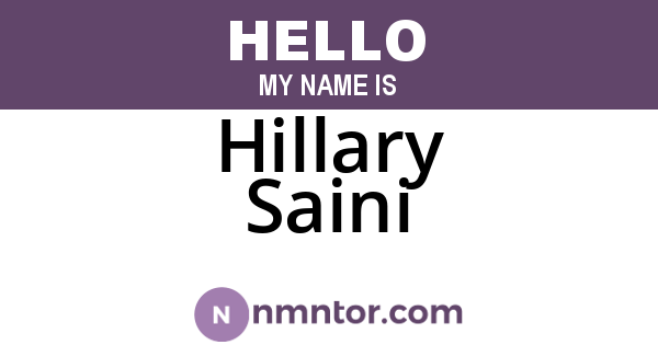 Hillary Saini