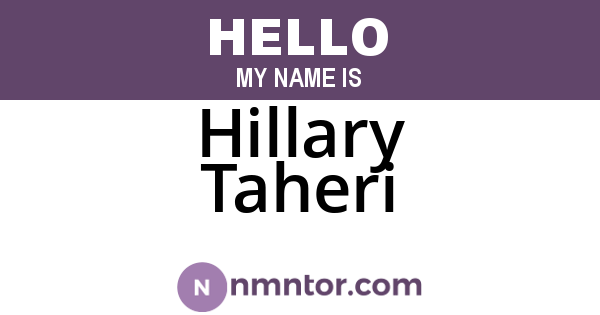Hillary Taheri