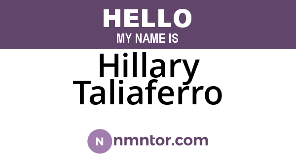Hillary Taliaferro