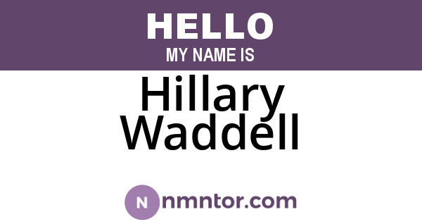 Hillary Waddell