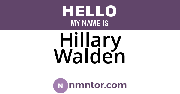 Hillary Walden