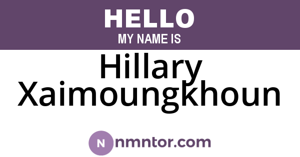 Hillary Xaimoungkhoun