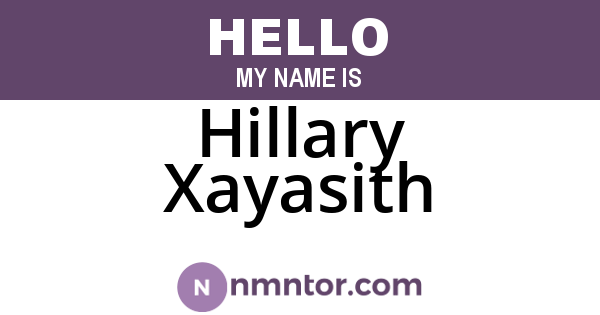 Hillary Xayasith