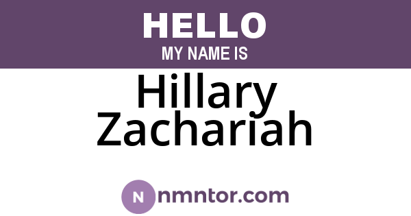 Hillary Zachariah