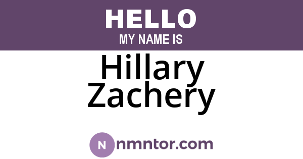 Hillary Zachery