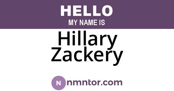 Hillary Zackery