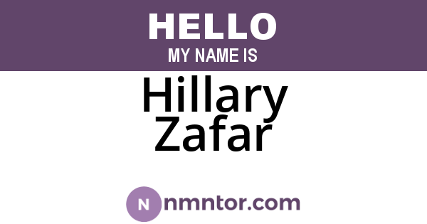 Hillary Zafar