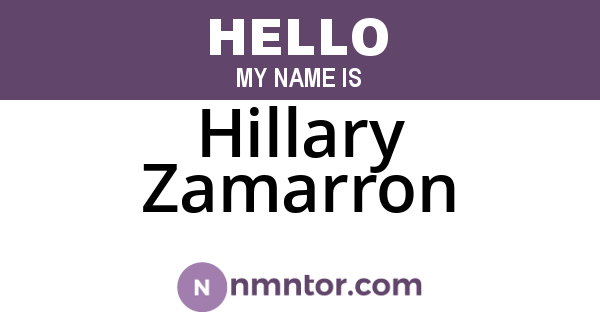 Hillary Zamarron