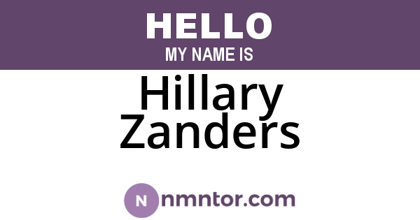 Hillary Zanders