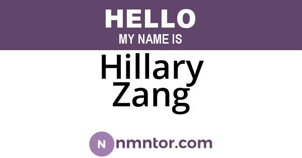 Hillary Zang