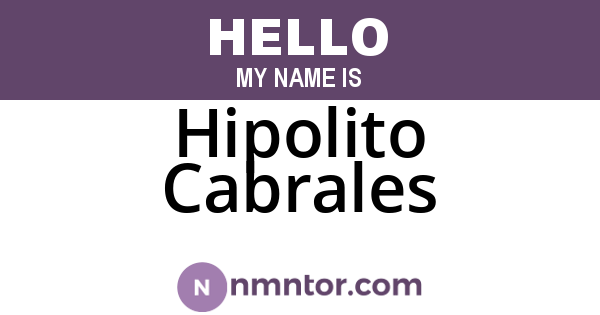Hipolito Cabrales