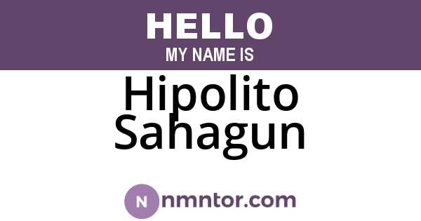 Hipolito Sahagun