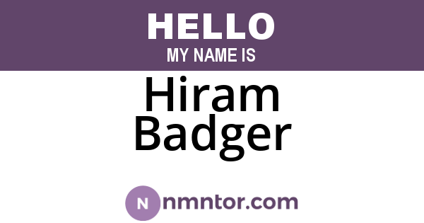 Hiram Badger