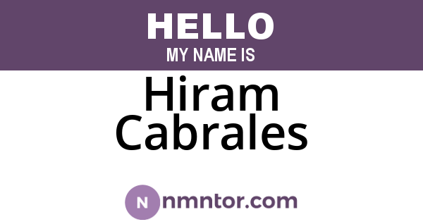 Hiram Cabrales