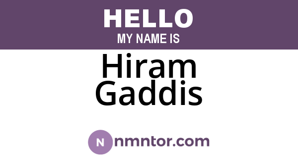 Hiram Gaddis