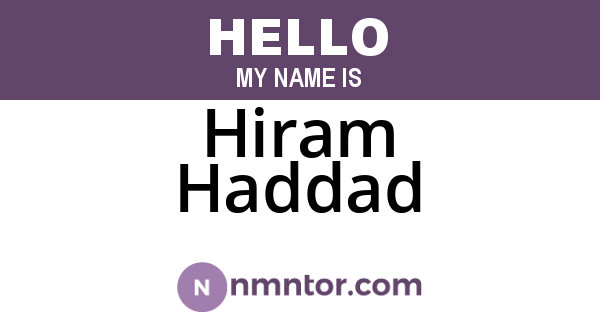 Hiram Haddad
