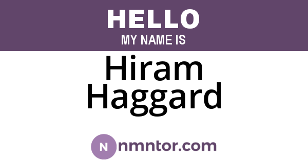 Hiram Haggard