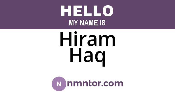 Hiram Haq