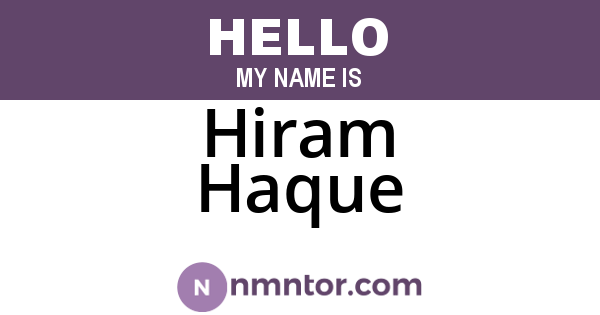 Hiram Haque