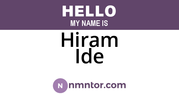 Hiram Ide