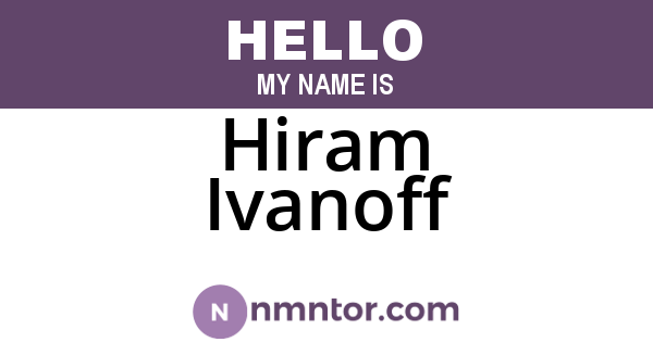 Hiram Ivanoff