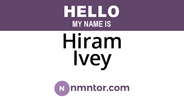 Hiram Ivey