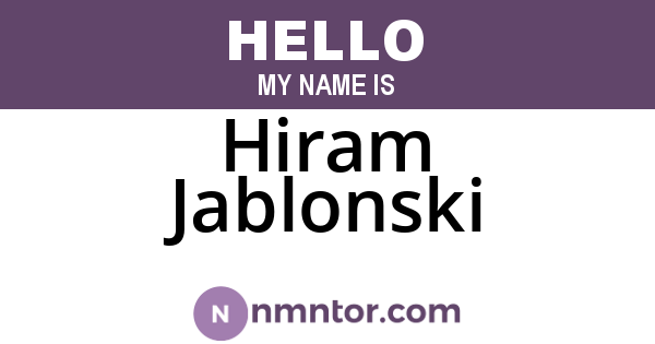 Hiram Jablonski