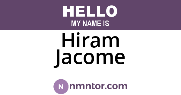 Hiram Jacome