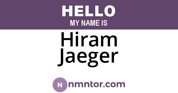 Hiram Jaeger