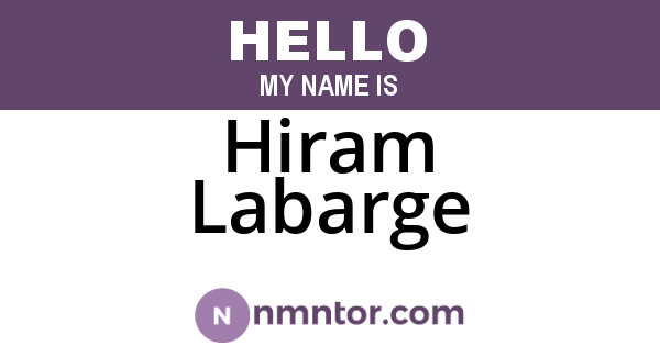 Hiram Labarge