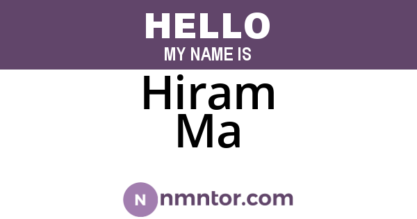 Hiram Ma