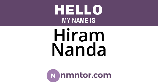 Hiram Nanda