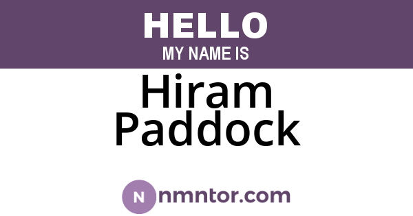 Hiram Paddock