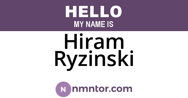 Hiram Ryzinski