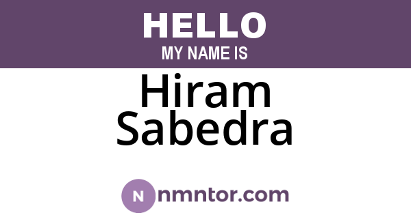 Hiram Sabedra