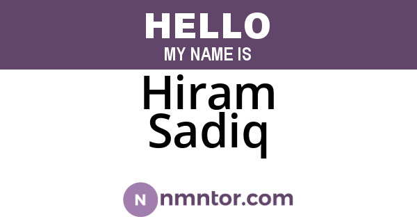 Hiram Sadiq