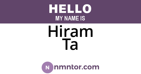 Hiram Ta