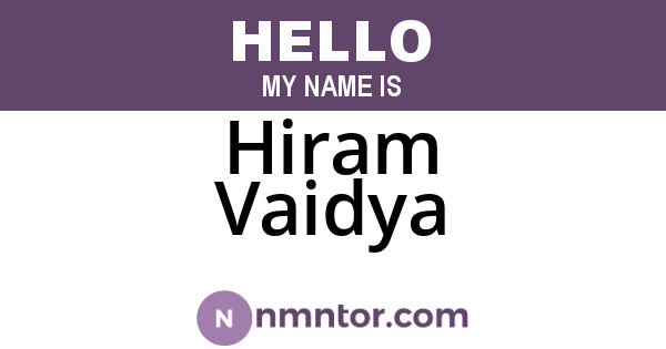Hiram Vaidya