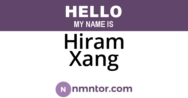 Hiram Xang