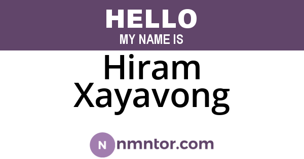 Hiram Xayavong